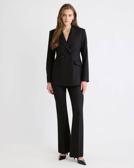 Wool-Blend Double-Breasted Hourglass Blazer