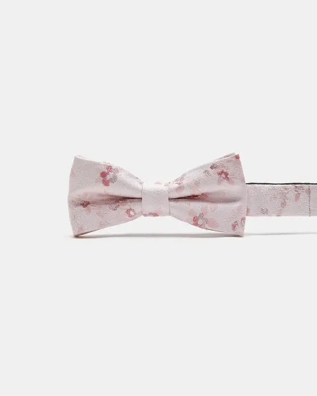 Pink Bow Tie with Floral Pattern