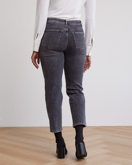 Straight-Leg High-Rise Grey Jeans