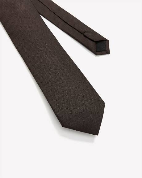 Cravate Régulière Brune à Motif Géométrique