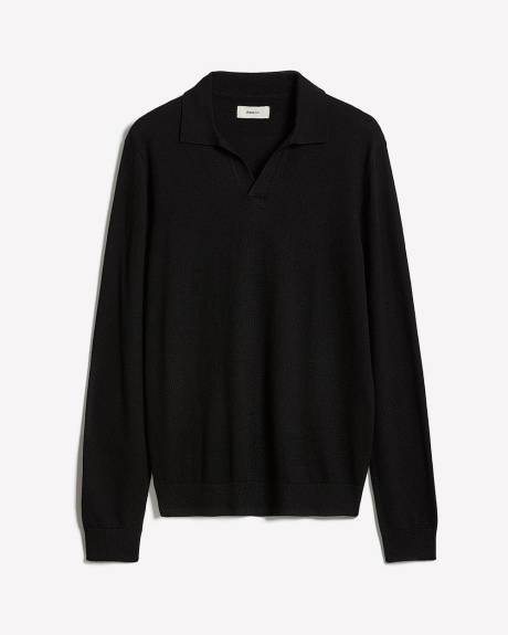 Long-Sleeve Sweater with Johnny Collar