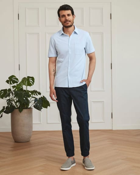 Tailored Fit Short Sleeve Knit Shirt