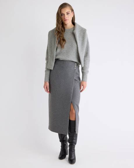 Long-Sleeve V-Neck Alpaca-Blend Sweater