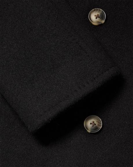 Caban à Boutonnage Double en Mélange de Laine Melton
