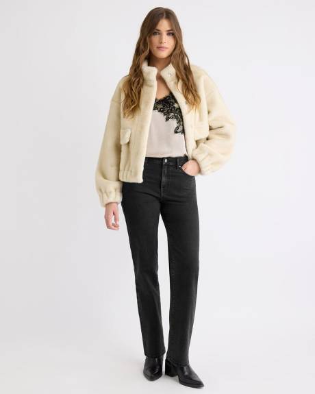 Veste Aviateur en Fausse Fourrure