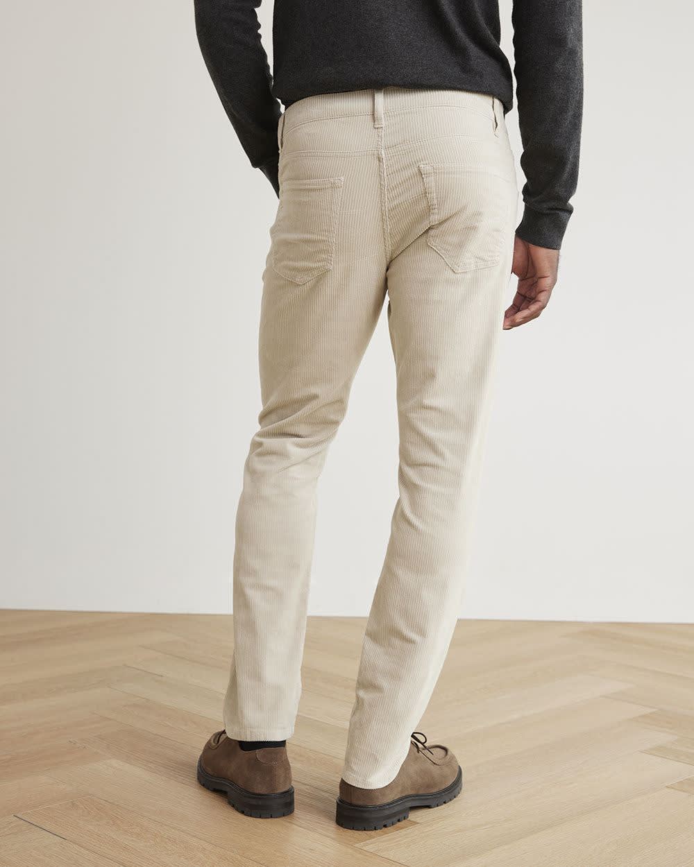 Solid Slim-Fit Corduroy Pants