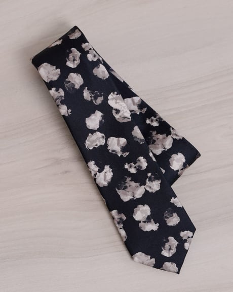Black Floral Skinny Tie