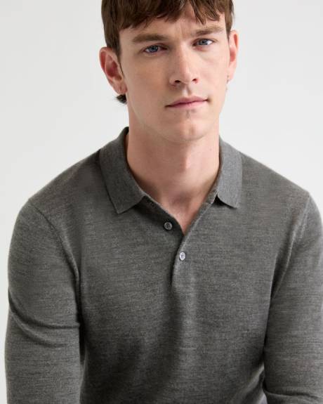 Merino Wool Polo Sweater