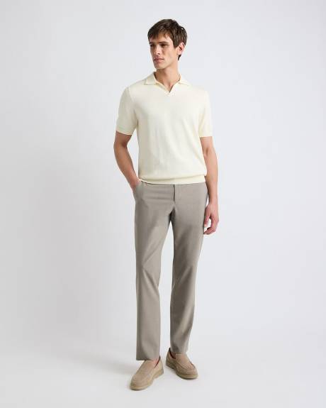 Tailored-Fit Plaid Taupe City Pant