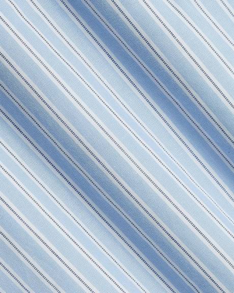 Striped Long-Sleeve Buttoned-Down Poplin Blouse