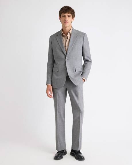 Tailored-Fit Grey Hopsack Suit Pant