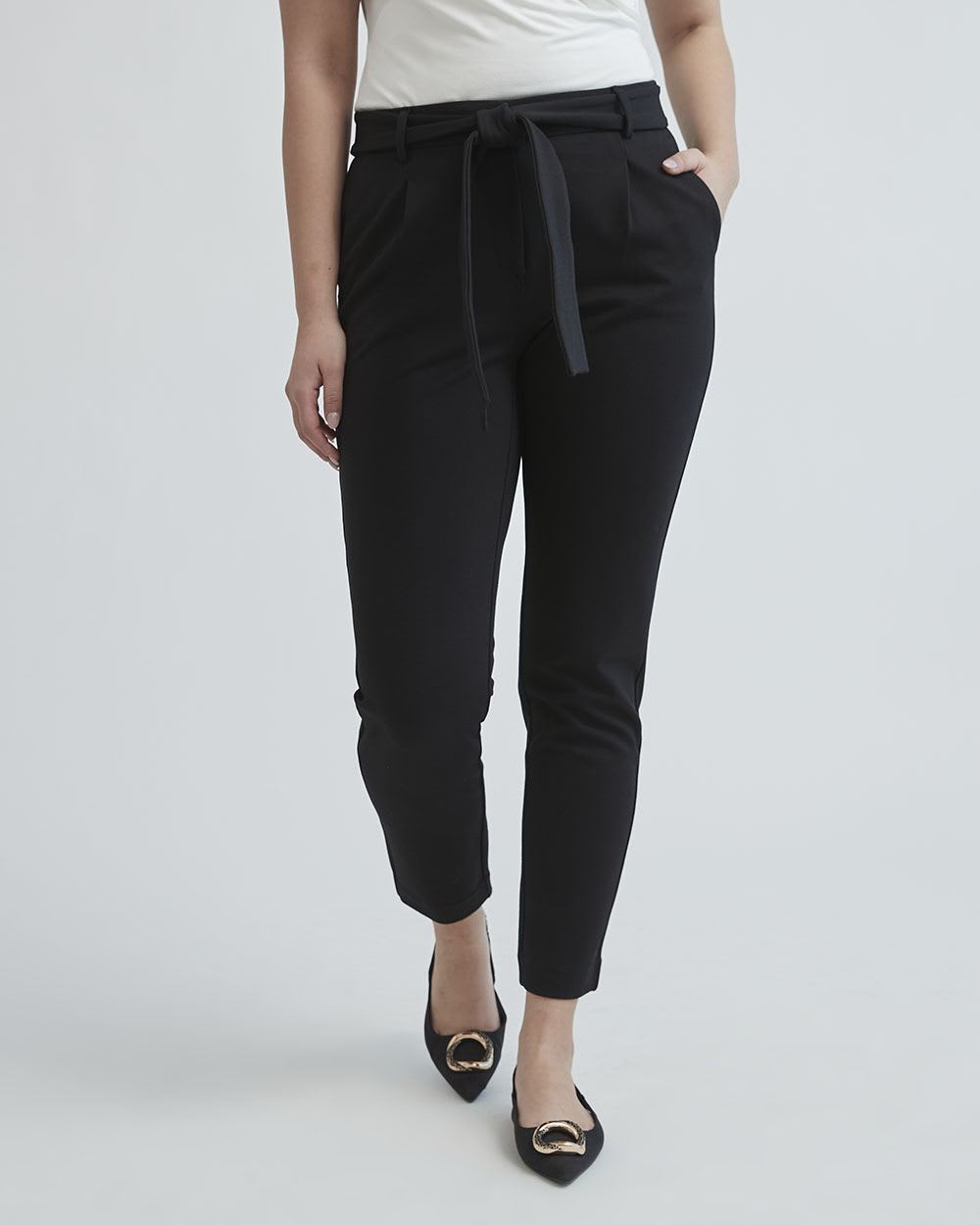 Mid-Rise Dressy Jogger Pant with Sash - 29