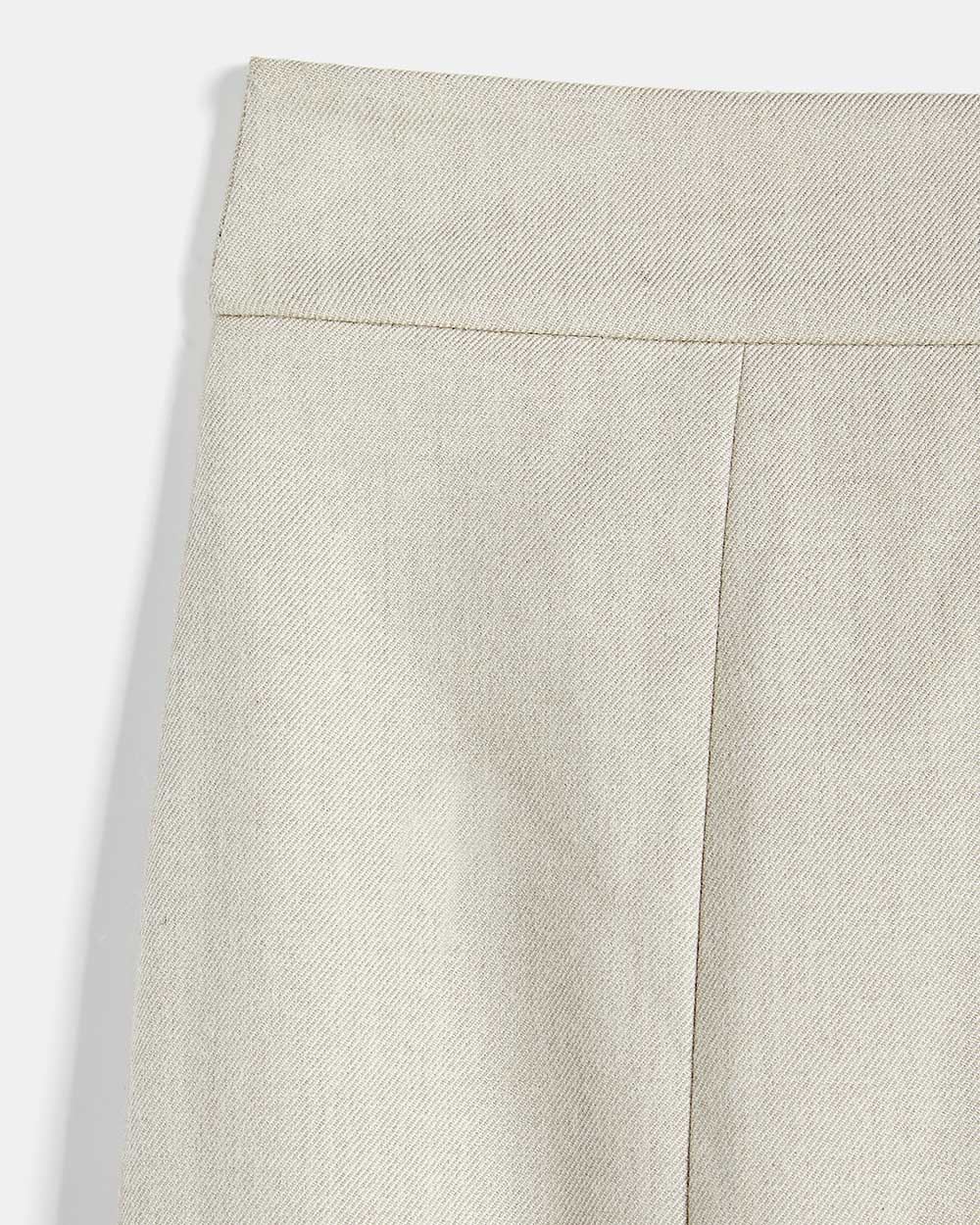 Flannel Oatmeal High-Waisted Pencil Skirt