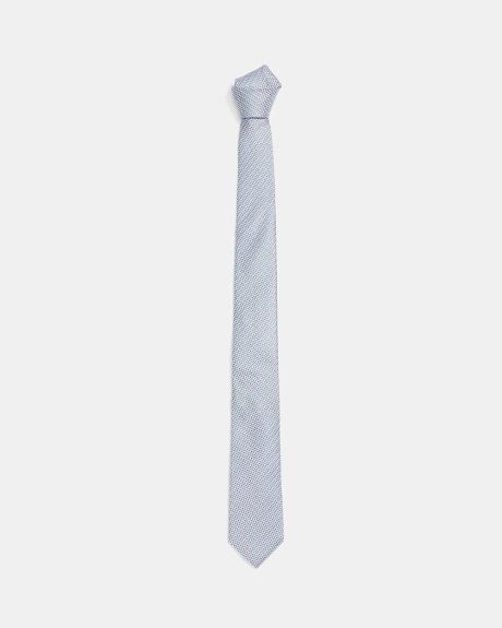 Cravate Régulière Bleue Pâle en Soie Texturée