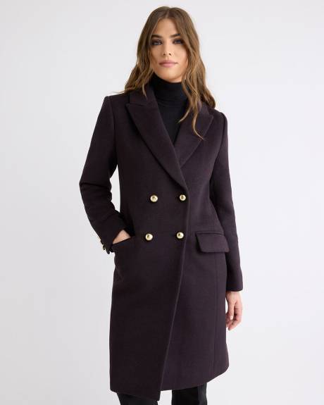 Wool-Blend Long Double-Breasted Coat