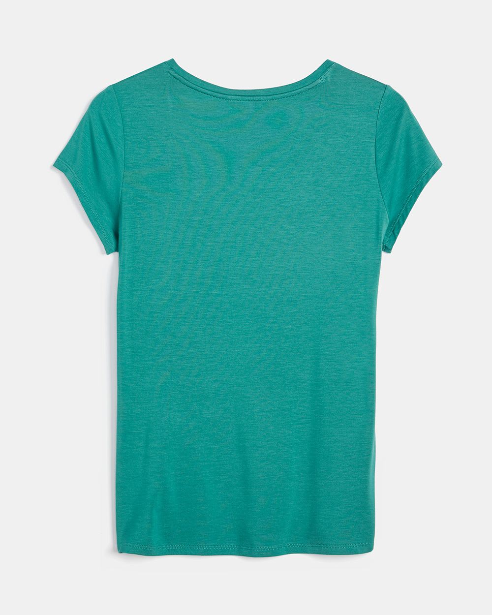 Solid Cap-Sleeve Scoop-Neck T-Shirt