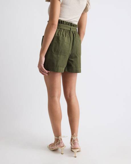 Ultra-High Rise Cotton Shorts with Sash