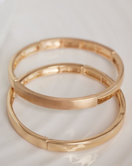 Golden Elastic Bracelets, Set of 2