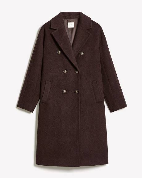 Wool-Blend Long Double-Breasted Coat