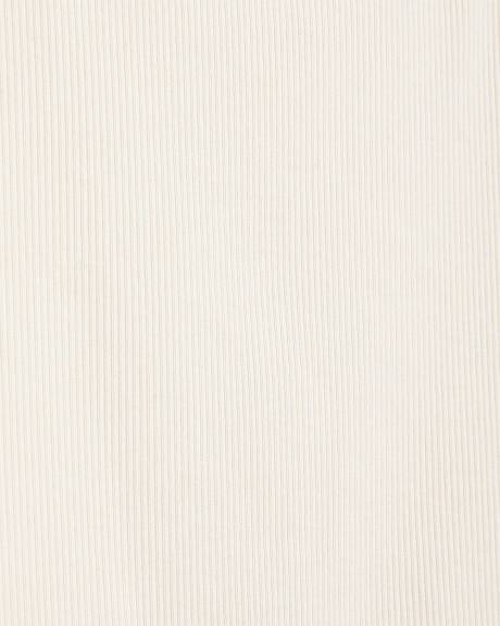 Haut Côtelé à Col Carré et Manches Courtes