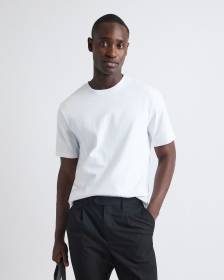 Refined Solid Interlock Cotton Crew-Neck Tee