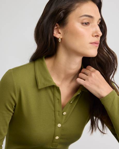 Polo à Manches Longues en Tricot Luxueux