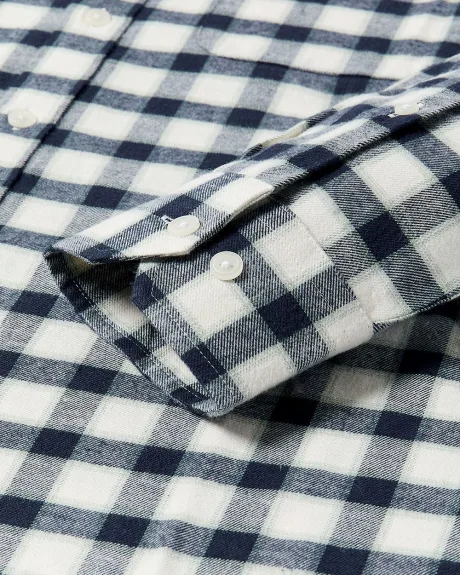 Regular Fit Teal Checkered Flannel Shirt