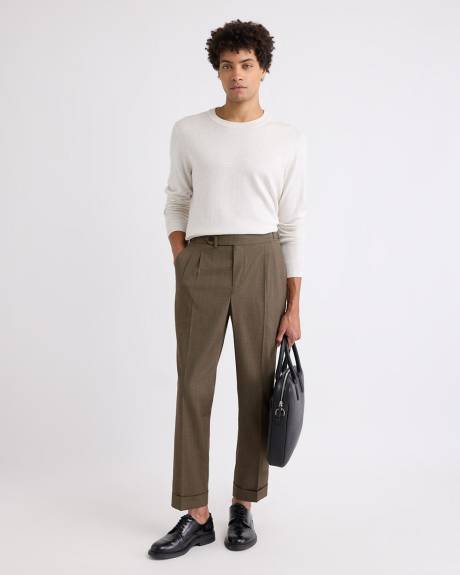 Tapered-Leg Prince-of-Wales Pant Pant