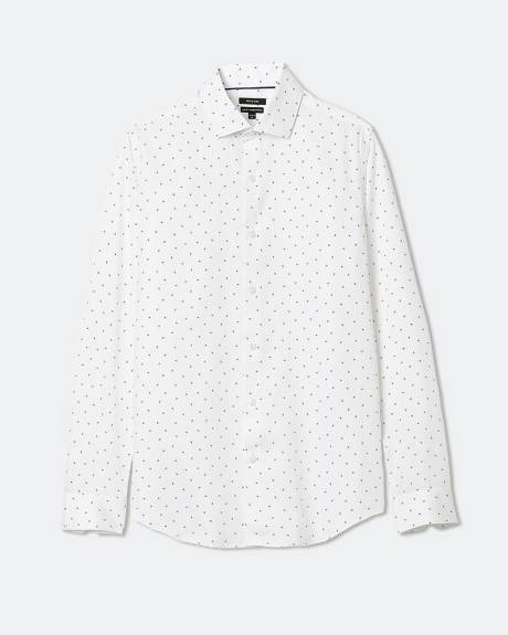 Slim Fit Dress Shirt with Micro Y Print