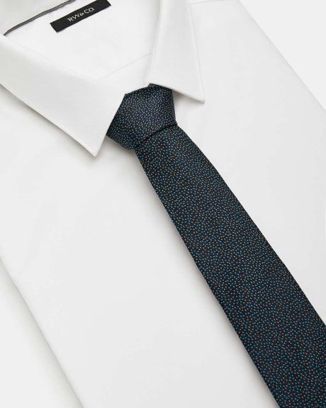 Navy Wide Tie with Polka Dots