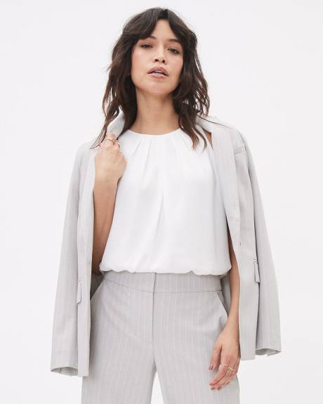 Solid Crew-Neck Silky Crepe Cami