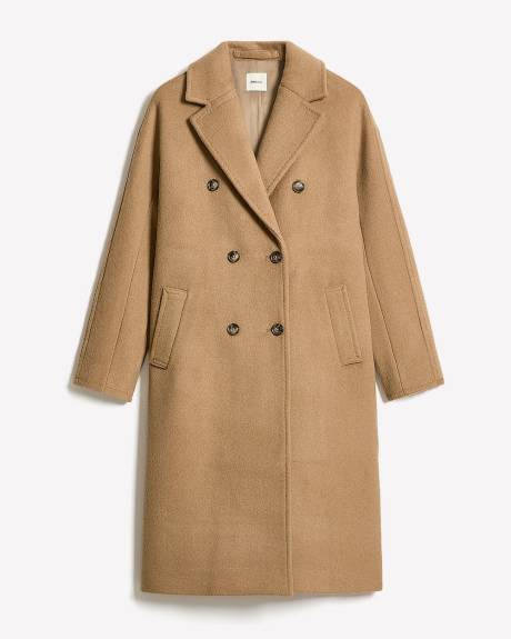 Wool-Blend Long Double-Breasted Coat