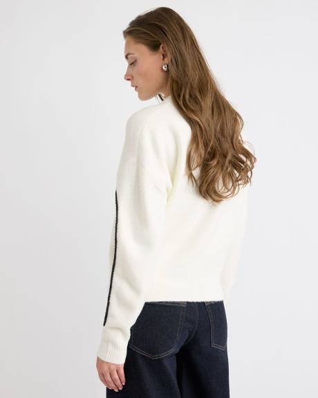 Long-Sleeve Crew-Neck Bow Sweater