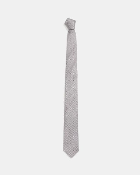 Cravate Régulière Texturée Grise