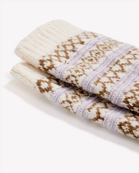 Bas Mi-Mollet Ultra-Doux à Motif Nordique