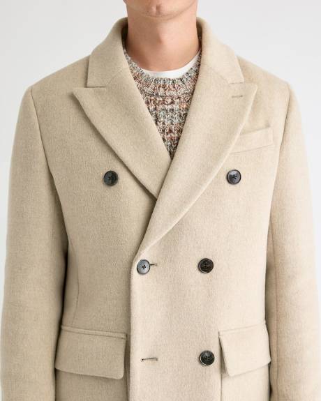 Classic Wool-Blend Coat with Tailored Collar