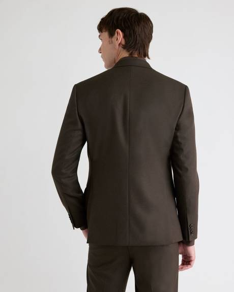 Slim-Fit Dark Brown Brushed Twill Blazer