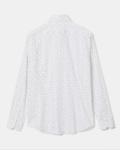 Slim Fit Micro Geometric Floral Print Dress Shirt