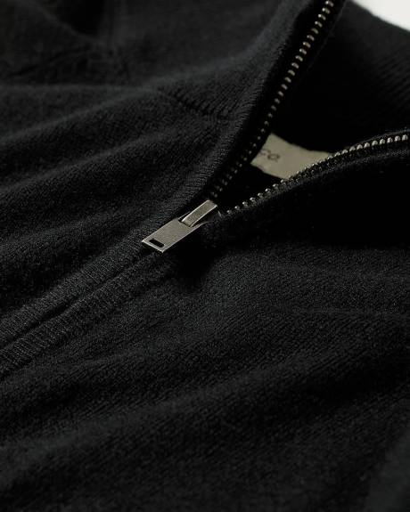 Long-Sleeve Half-Zip Mock-Neck Sweater