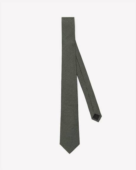 Green Skinny Tie with Micro Pattern