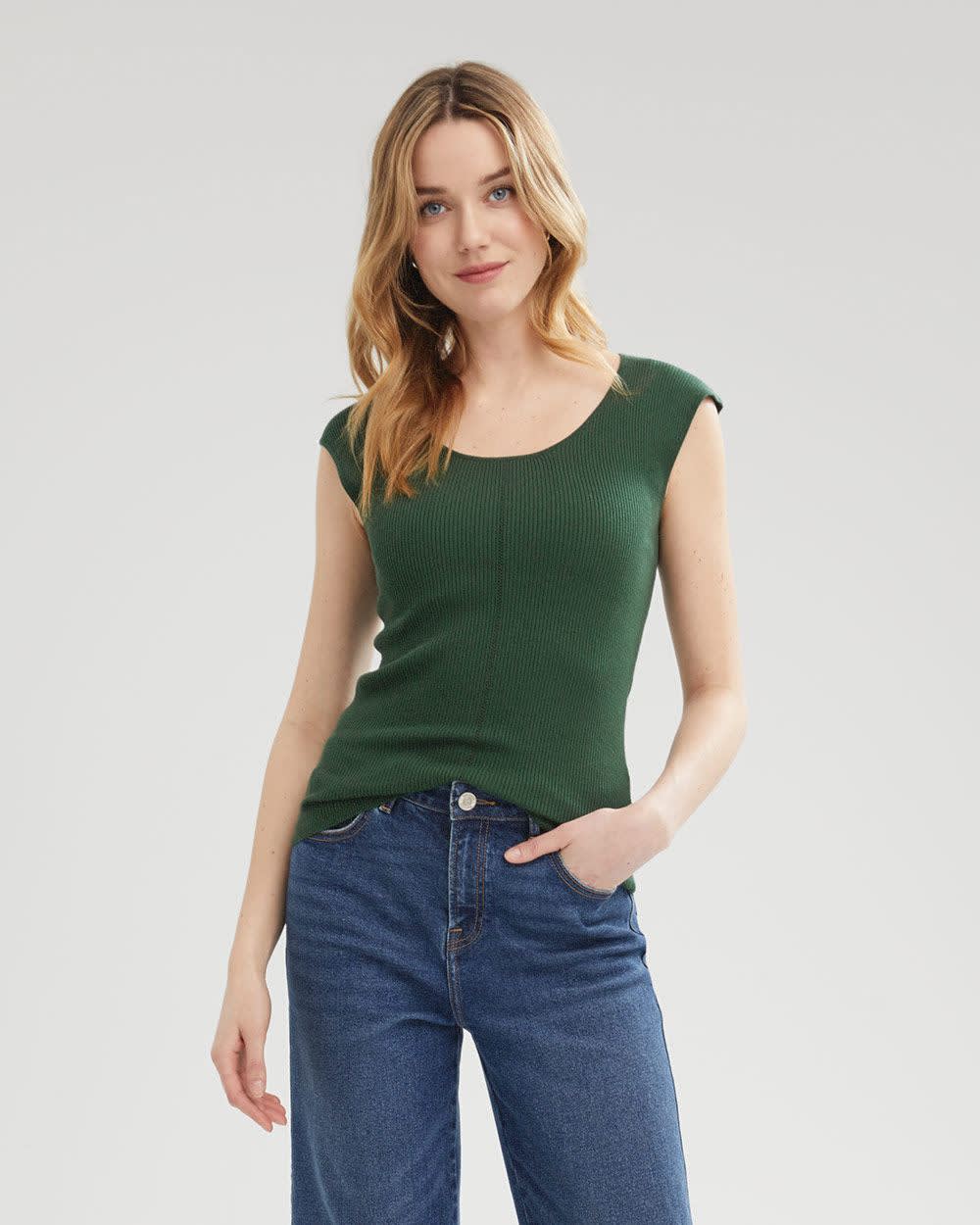 CapSleeve Ribbed Bodycon Sweater RW&CO.