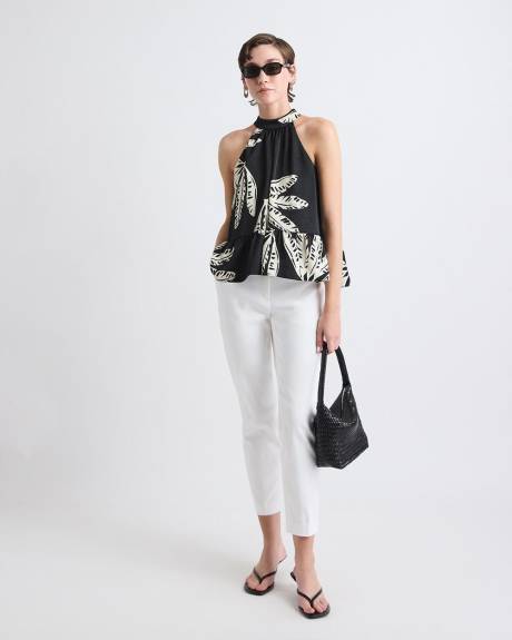 Sleeveless Halter-Neck Satin Blouse