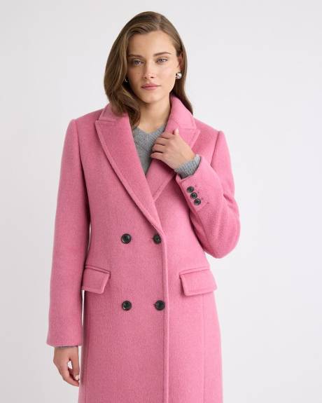 Wool-Blend Long Double-Breasted Coat