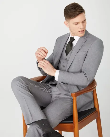 Essential stretch light grey suit vest