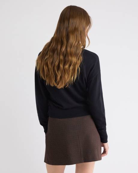 Cardigan à Manches Longues et Col V