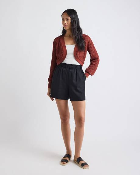 Long-Sleeve Open-Stitch Bolero