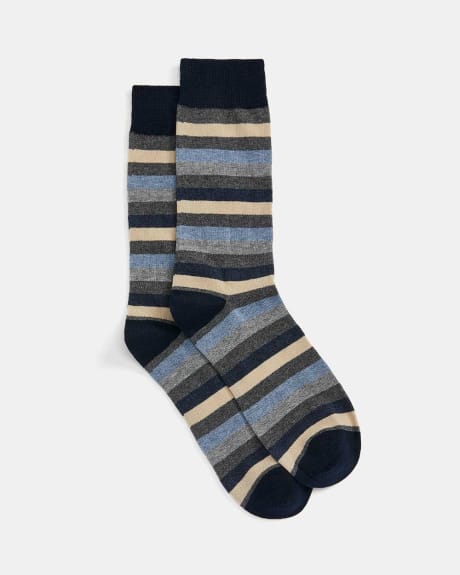 Blue and Grey Striped Socks