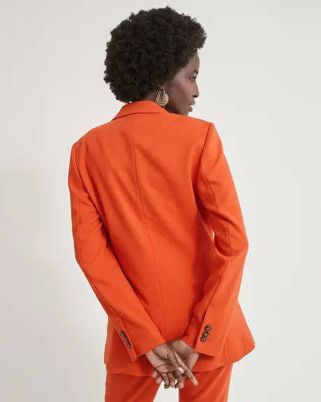 Burnt Orange One-Button Long Blazer