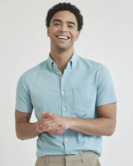 Two-Tone Short Sleeve Knit Shirt