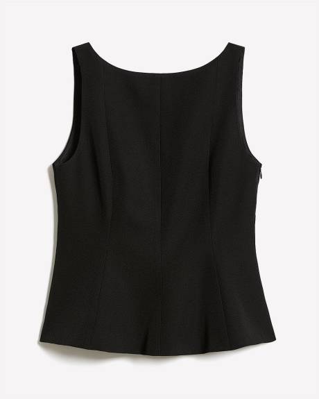 Sleeveless Boat-Neck Peplum Blouse